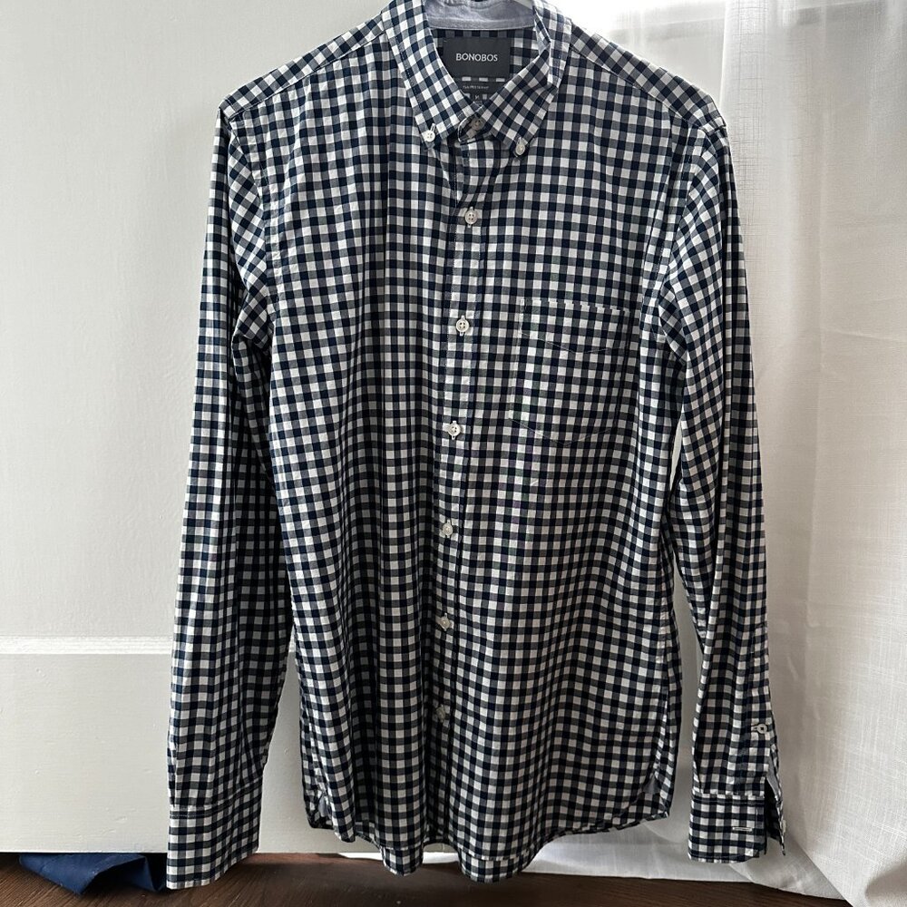 Bonobos Tailored Slim Fit Gingham Button-Down Shirt - Size M